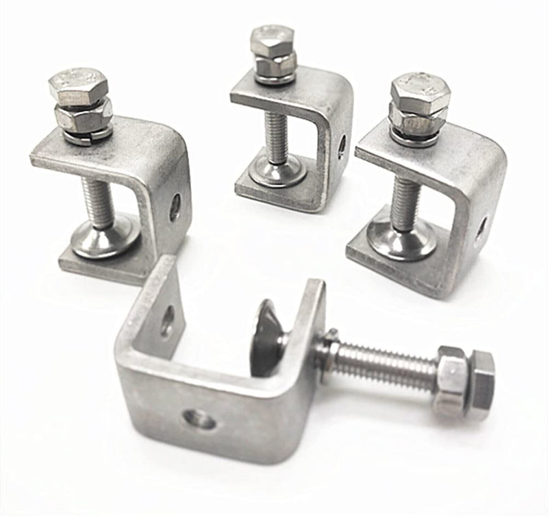 [Australia - AusPower] - 0-25Mm Mini Stainless Steel C Clamps for Mounting, 4Pcs Heavy Duty Woodworking U Clamp Set Tiger Clamp Tools with Stable Wide Jaw Opening & Protective Pads for Welding/Carpenter(4Pcs) 