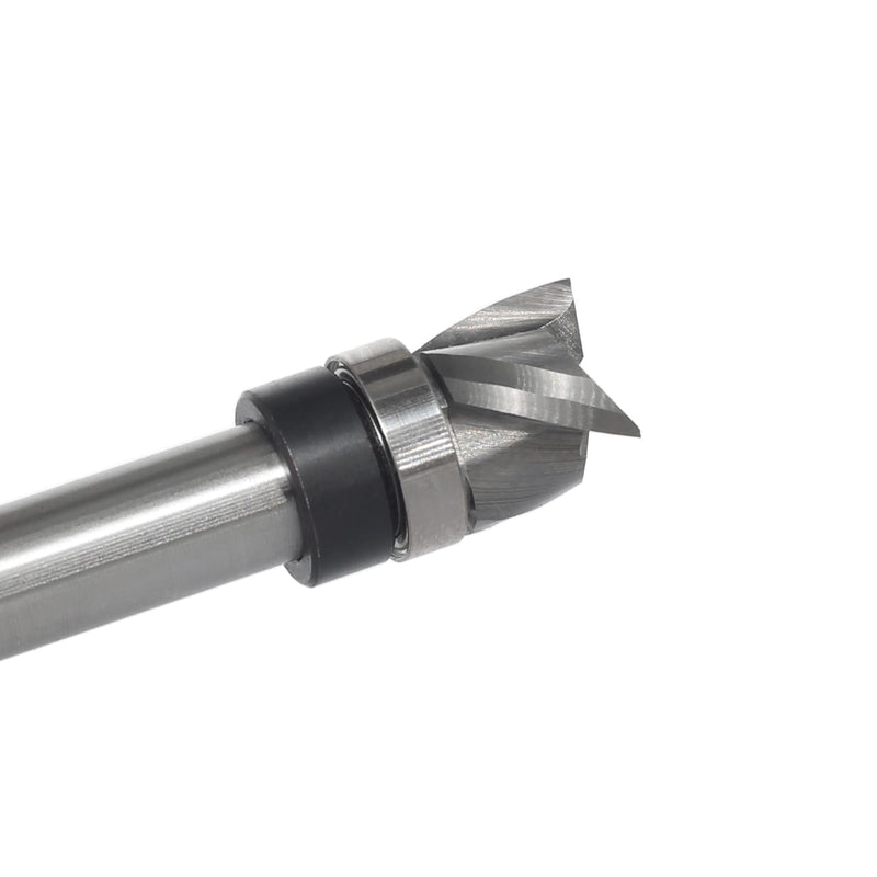 [Australia - AusPower] - AKYLIN Spiral Flush Cutter 8 mm Shank, Up Cut Spiral Cutter for Router, 12 mm Cutting Diameter, 10 mm Cutting Length, Spiral Grooved Bottom Ball Bearing Wood Cutter for Cutting Wood 8x12x10mm 