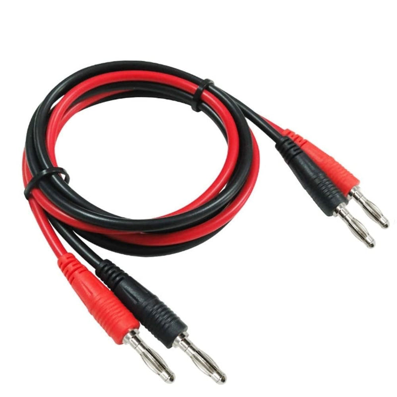 DollaTek P1041 4 mm Banana Plug to Banana Plug Multimeter Test Cable Electronic Test Leads Extension - Red + Black Pack of 2