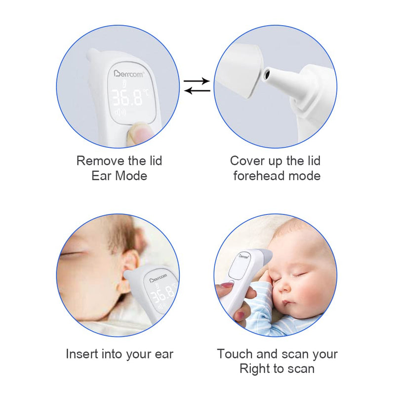 [Australia - AusPower] - Value Bundle with Berrcom Digital Thermometer DT008 and Berrcom Forehead and Ear Thermometer for Adults and Kids ET005 