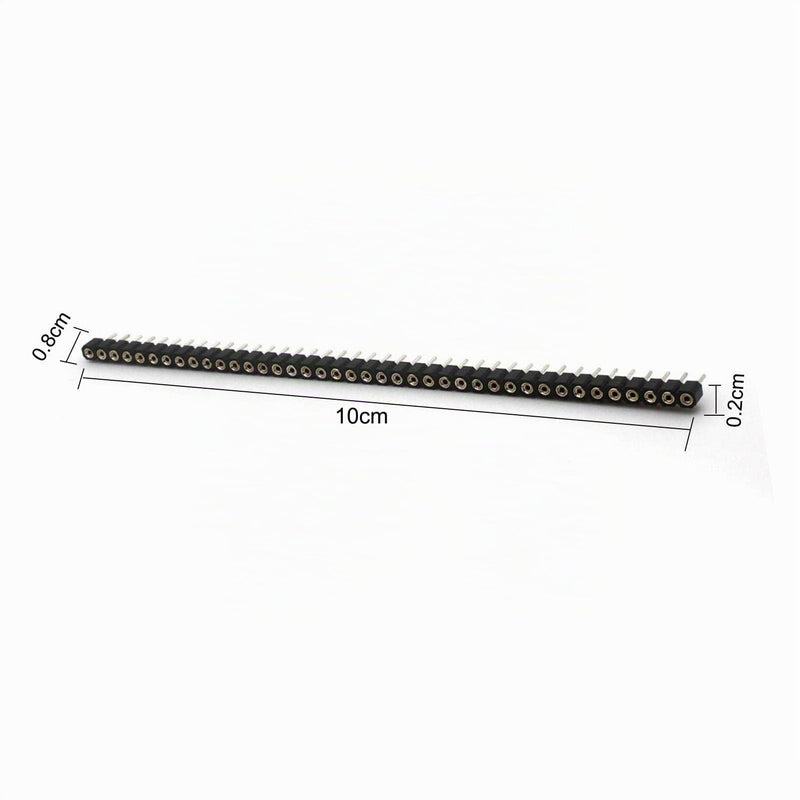 Nikou Pack of 5 1 x 40P 2.54 mm Round Hole Female Header Tin Single Row 40 Pin PCB IC Crystal Socket Connector for Circuit Boards, Circuit Experiments