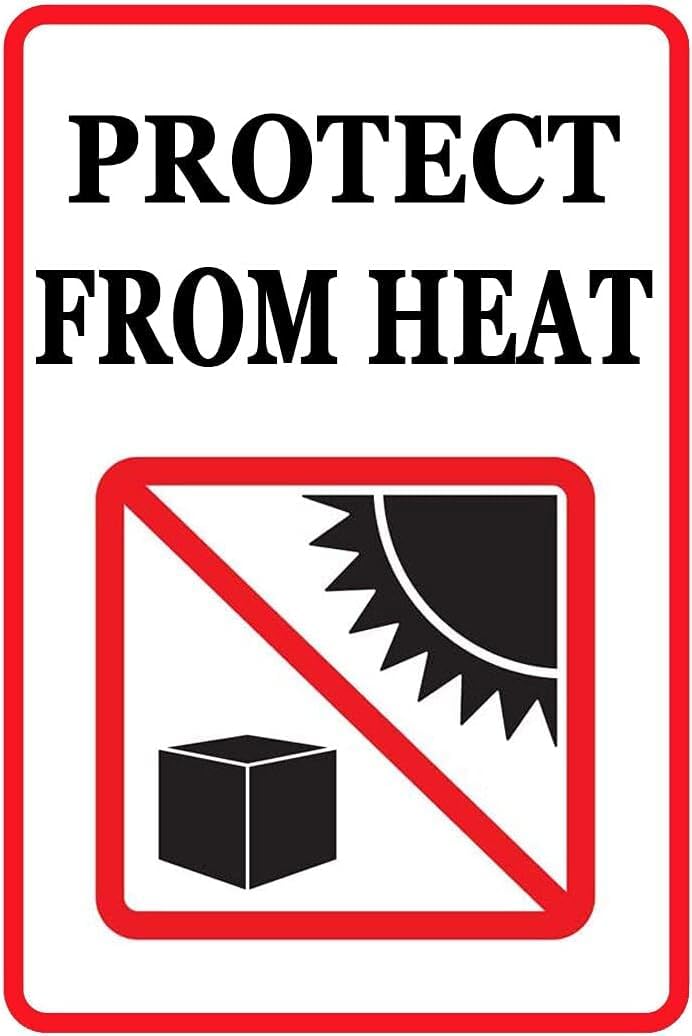 Protect from Heat Warning Stickers, 2 x 3 Inch Protect from Heat Safe Shipping Handling Caution Sign Labels (300 Pcs)