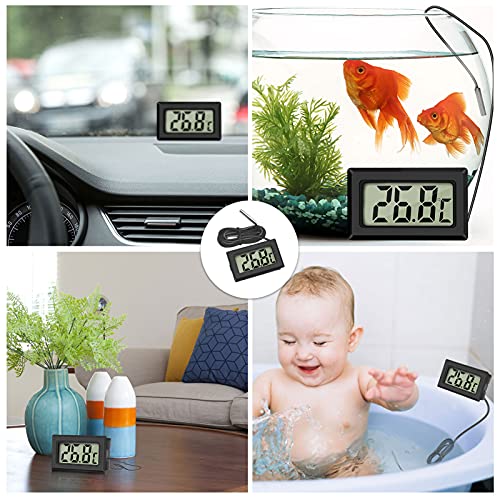 Thlevel Mini LCD Digital Thermometer Temperature / Humidity Tester Hygrometer | for fridge freezer aquarium Black+white