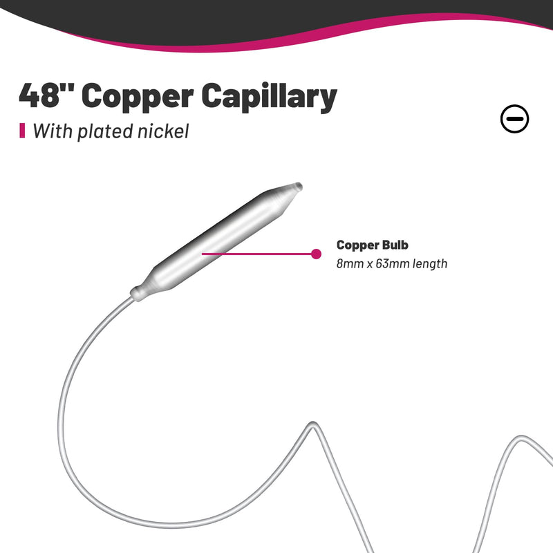 [Australia - AusPower] - Vapor Capillary Refrigeration Thermometer, Stainless Steel Flanged Panel Mount, 2" Dial Size, 48" Capillary, -40-60 Deg F/-40-15 Deg C 