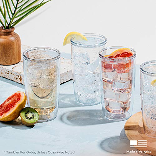 Tervis Yao Cheng Green Crystal Made in USA Double Walled Insulated Tumbler Travel Cup Keeps Drinks Cold & Hot, 16oz 4pk, Lush Mimosa