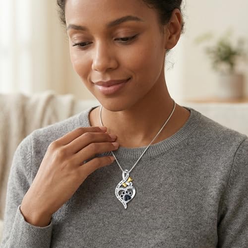 Urn Necklaces for Ash for Women Women Girls 925 Sterling Silver Paw Print Infinity Pendant Cremation Jewelry Reminder Forever in My Heart Pet Ash Keepsake