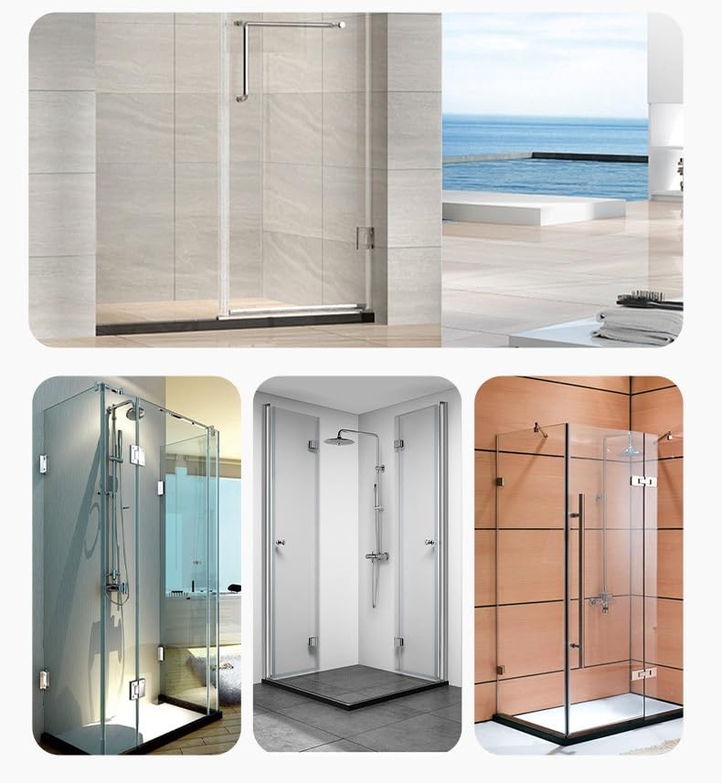 [Australia - AusPower] - 90 Degree Sleeve Over Shower Glass Clamp, Glass Shower Door Hardware, Bathroom Door Right Angle Connector for Bathroom, Showroom Hardware accessories 1 PCS 