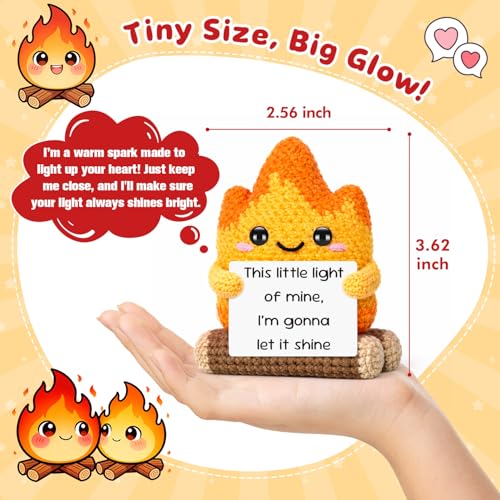 Inspirational Crochet Campfire Gifts for Women Men,Back to School Supplies Gifts for Kids Boys Girls, Christians Religious Affirmation Cheer Up Friendship Gift Shine