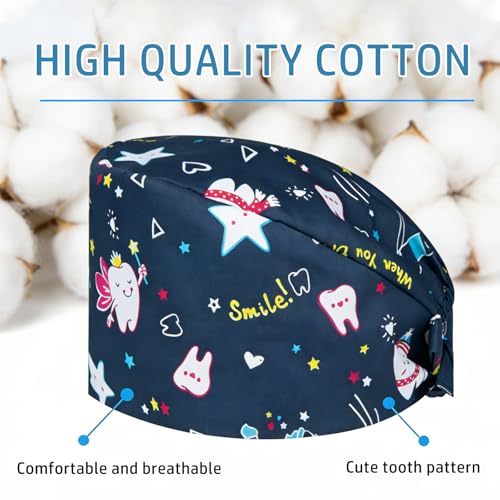 Surgical Caps, Fabric Nurse, Surgical Caps, Women's/Men, Scrubbing Cap, Printed, Full, Turban Hat, Adjustable Full Hair Cover, Unisex Doctor Cap with Sweatband, a, Unit size PatternC
