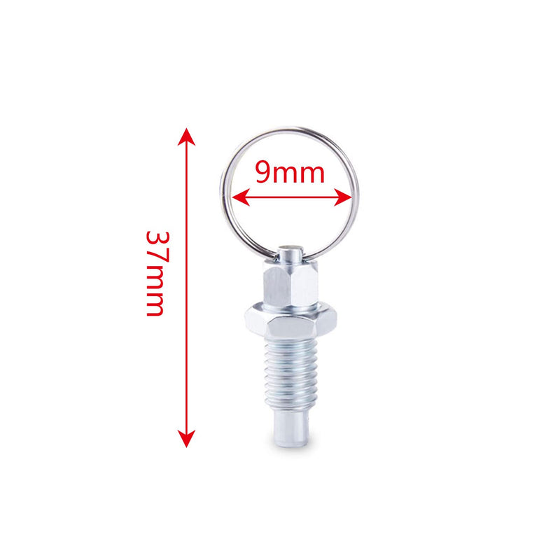 [Australia - AusPower] - 4pcs Spring Plunger M6 Stainless Steel Non-Locking Short Column Manual Telescopic Spring Plunger with Pull Ring 