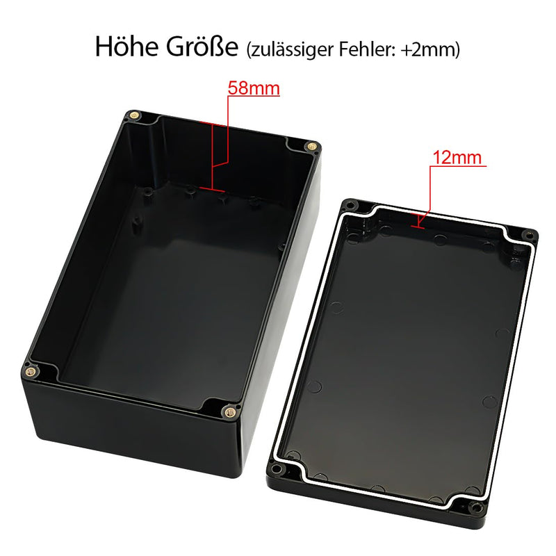 LeMotech Project Box ABS Plastic IP65 Waterproof Dustproof Electrical Junction Box Outer Housing for Electronics Black 7.87 x 4.72 x 2.95 inches (200 x 120 x 75 mm) 200x120x75mm(1 Stück)
