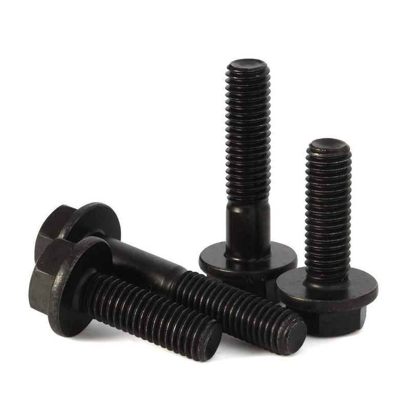 [Australia - AusPower] - M6 x 20mm Flanged Hex Head Bolts Flange Hexagon Screws, Full Thread, Alloy Steel, Black Oxide Finish, Quantity 25 M6-1.0 x 20mm 