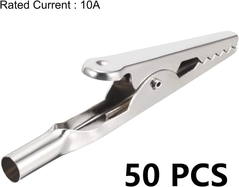 [Australia - AusPower] - Pack of 50 Alligator Clips 10A Alligator Clips Antistatic Accessories for Laboratory and Electrical Test Work 50 Items 
