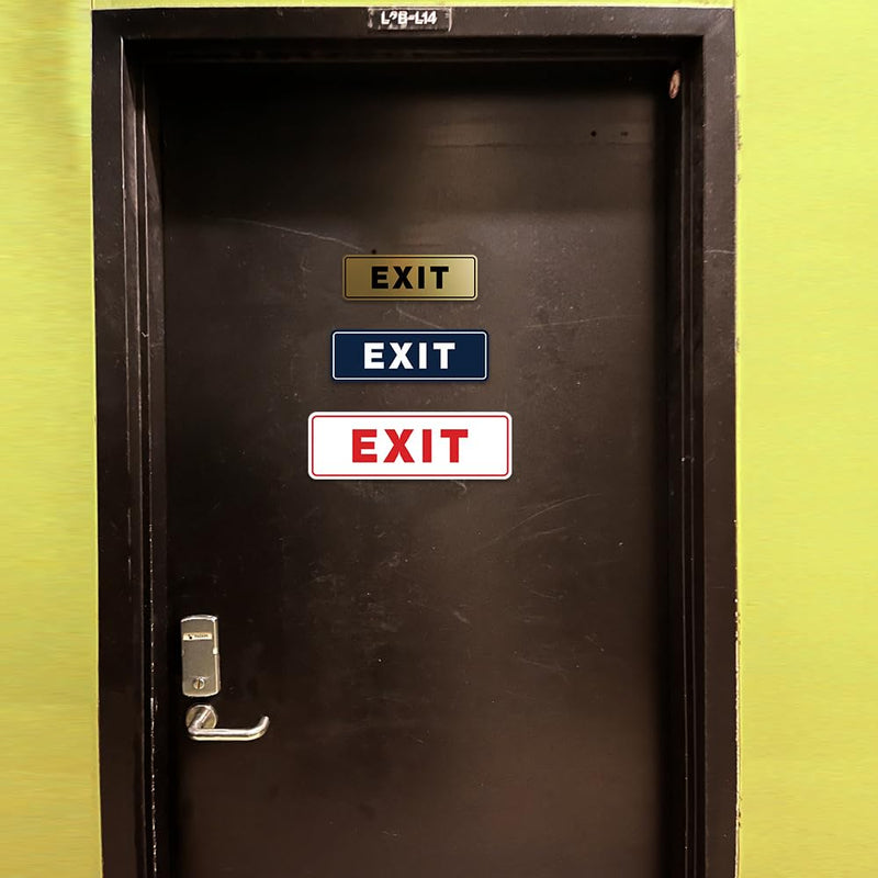 [Australia - AusPower] - Standard Exit Wall or Door Sign | Durable Plastic and Easy Installation | Double-Sided Foam Adhesive Tape -Red - Small (1 Pack) 2 x 6" - Small (1 Pack) Red 