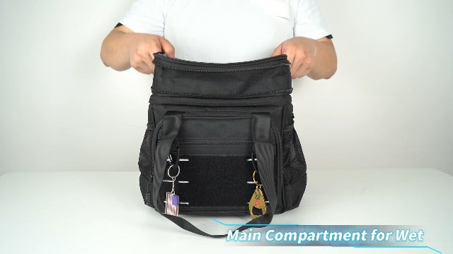TENKIST Tactical Expandable Lunch Box Men 2 Layer Cooler Bag 15L Blue 16L C-Blue