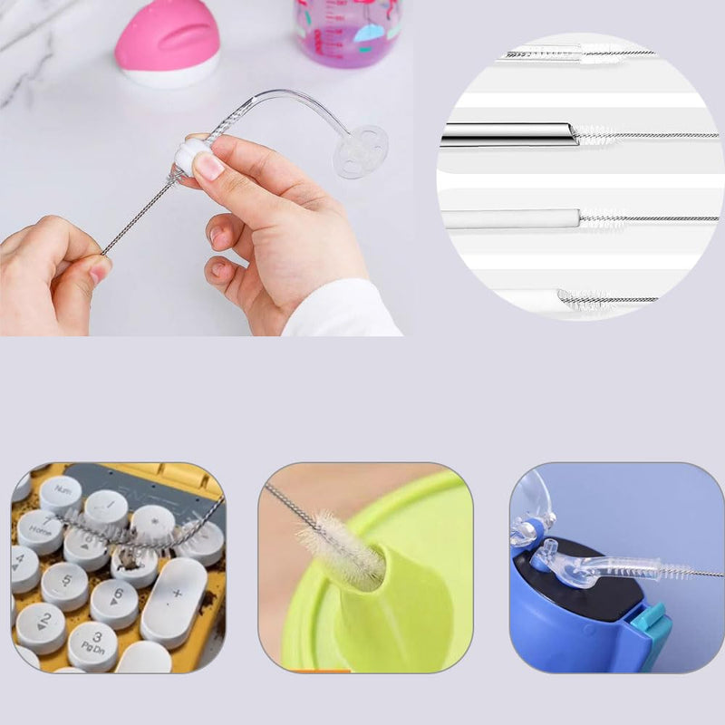 [Australia - AusPower] - Straw Cleaning Brush, Pack of 7 30 cm Test Tubes Brush Bottle Cleaning Brushes Milk Hose Brush Straws Brush Cleaner for Gaps Cleaning 