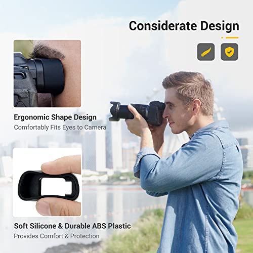 JJC Silicone Eyecup Viewfinder for Canon EOS R8 RP Camera, Extended Design For Canon EOS RP