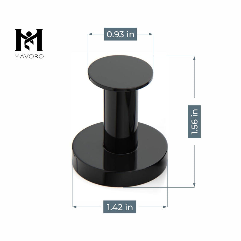 [Australia - AusPower] - Mavoro Strong Magnetic Hooks for Hanging Coats and Bags. Set of 2 Black Magnet Hooks Heavy Duty Magnets, Neodymium 52 Rare Earth Magnets. Push Pin Style Magnet Hook for Refrigerator, Locker etc Black 2 pack 