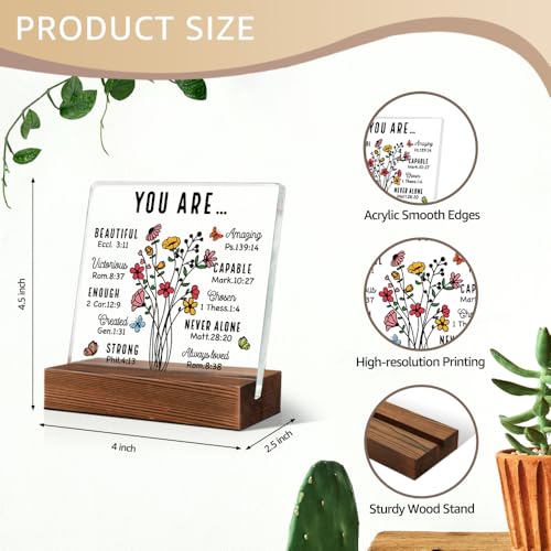 You Are Inspiration Bible Verse Acrylic Sign With Wooden Stand Multicolor 4