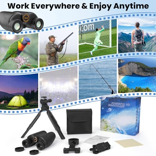 25x30 High-Precision Large Eyepiece Premium Binoculars for Adults Black