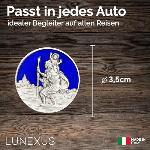 Christopherus Car Magnet Ø3,5cm - Holy Christopher Plaque - Patron Motorist - Medal - Guardian Angel Magnet