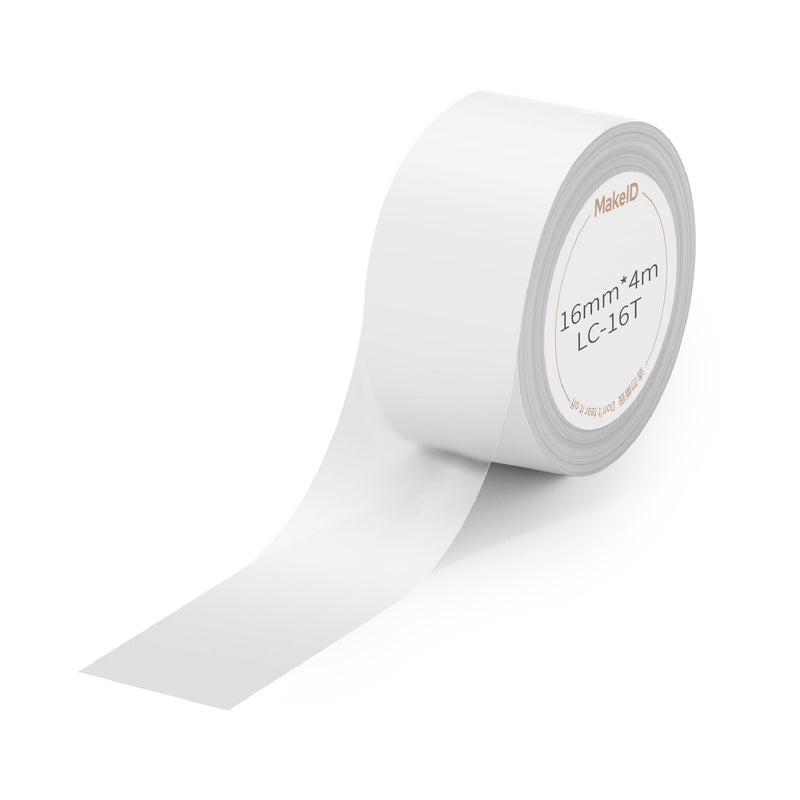 Makeid L1-C Label Maker Tape Refills, 16mm x 4m (0.63" x 13'), Continuous Thermal Laminated Label Tape, Waterproof, Self-Adhesive, Compatible Label Printers Transparent