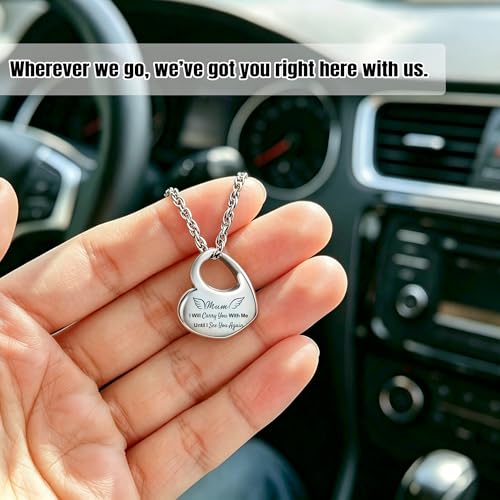 Gredstar Heart Urn Necklace for Ashes, Memorial Pendant Mum