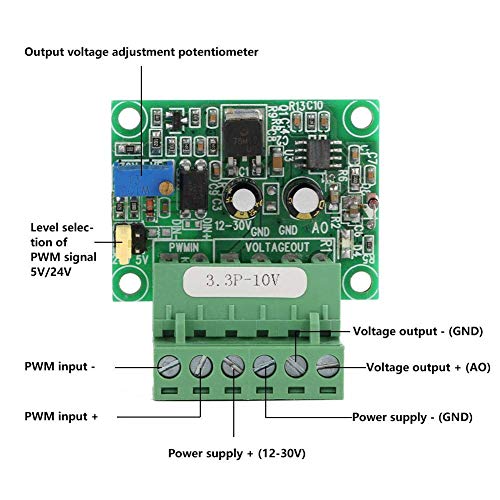 FTVOGUE 3.3V PWM to 0-10V Voltage Converter D/A Digital Analog PLC Conversion Module