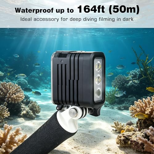 GEPULY Underwater Light Dive Light for GoPro DJI Insta360 Action Cameras