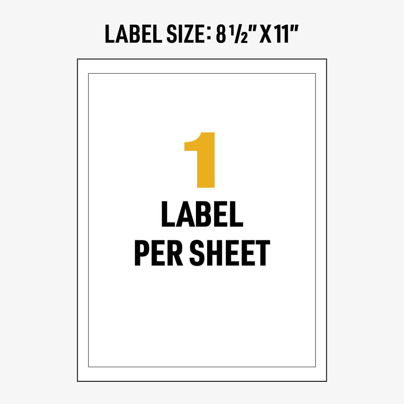 Avery UltraDuty GHS Chemical Labels for Laser Printers, Waterproof, UV Resistant, 8.5 x 11, 50 Pack (60501) 1 50 labels