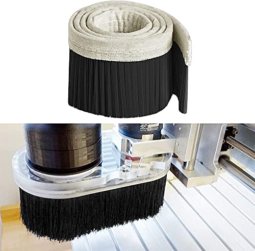 BTMIEY Vacuum Cleaner Engraving Machine Dust Cover, 70mm/100mm Brush Vacuum Cleaner Engraving Machine Dust Cover for CNC Router for Spindle Motor Milling Machine (Black, 1M*70MM) Black