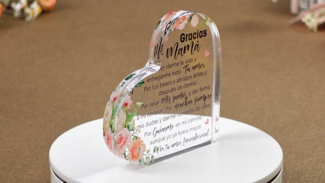 Shellwei Christmas Spanish Christian Gift for Women Acrylic, Floral