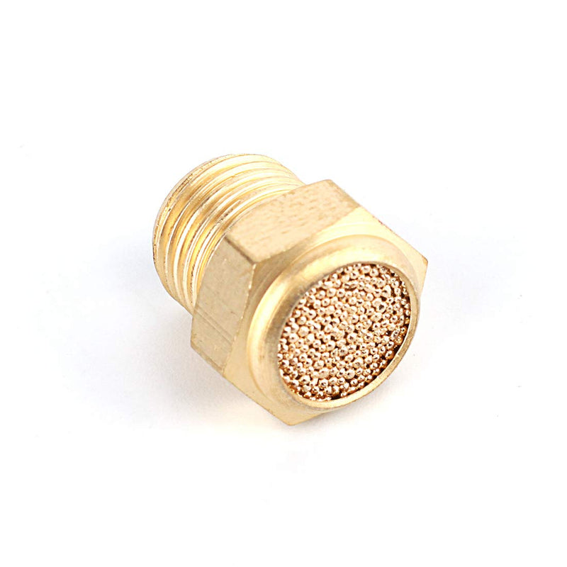[Australia - AusPower] - SNS PSV-N01 Male Thread 1/8 NPT Brass Pneumatic Exhaust Muffler Silencer 10 PCS Per Pack 