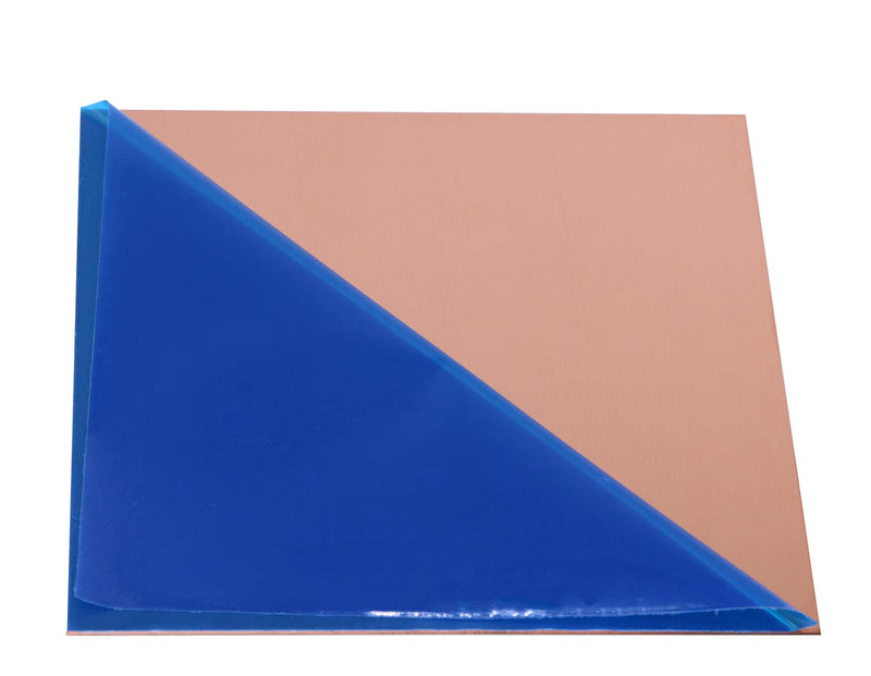 1 Pcs Pure Copper Sheet, 12" x 12", 18 Gauge(1.02mm) Thickness, No Scratches, Protective Film on Both Sides