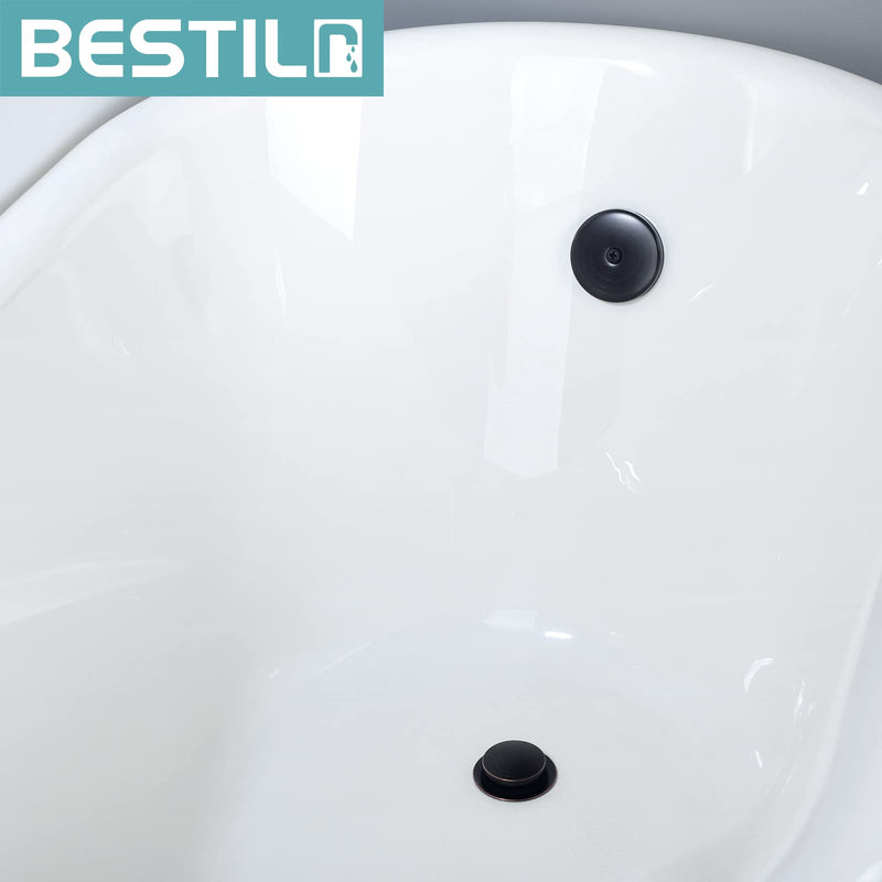BESTILL Tip-Toe Bathtub Drain Bath Tub Trim Set Conversion Kit with Overflow Faceplate, Oil Rubbed Bronze