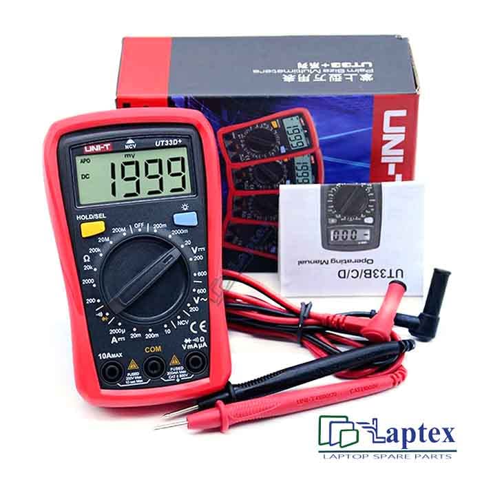 UNI-T Digital Multimeter with Backlight, Palm Size AC DC Voltmeter Ammeter LCD NCV Tester for Battery Test Meter Multitester Resistance ohm Tester, UT33D+ UT33D+