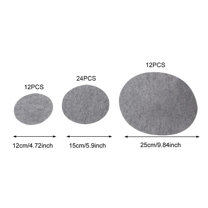 [Australia - AusPower] - 48 Pieces Felt Plate Separator Discs Soft Felt Plate Separators for Chest Protector Kitchen Tableware Storage and Organization 