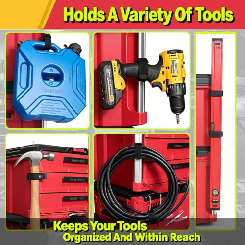 AIYULONG tool holder with straps for Milwaukee Packout toolbox, black tool holsters with secure fastening straps