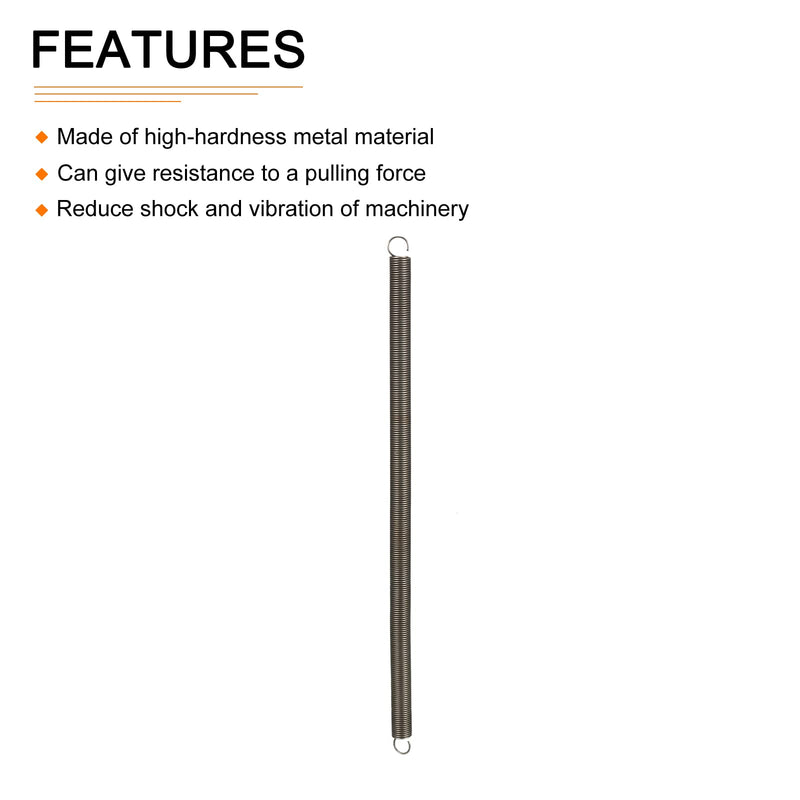 [Australia - AusPower] - 1.2x12x300mm(WxODxL) Extension Spring - 1Pack - Good for Home Repair Machinery - Spring Steel Extended Compressed Spring - Dark Grey 1.2x12x300mm 