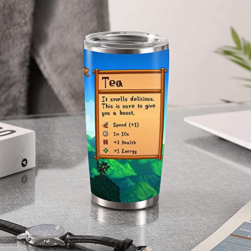 DOINB TIAN Insulated Tumbler Stardew With Lid Valley Day Tea Stainless Steel Coffee Cup 20 Oz Vacuum Tumblers Travel Mug