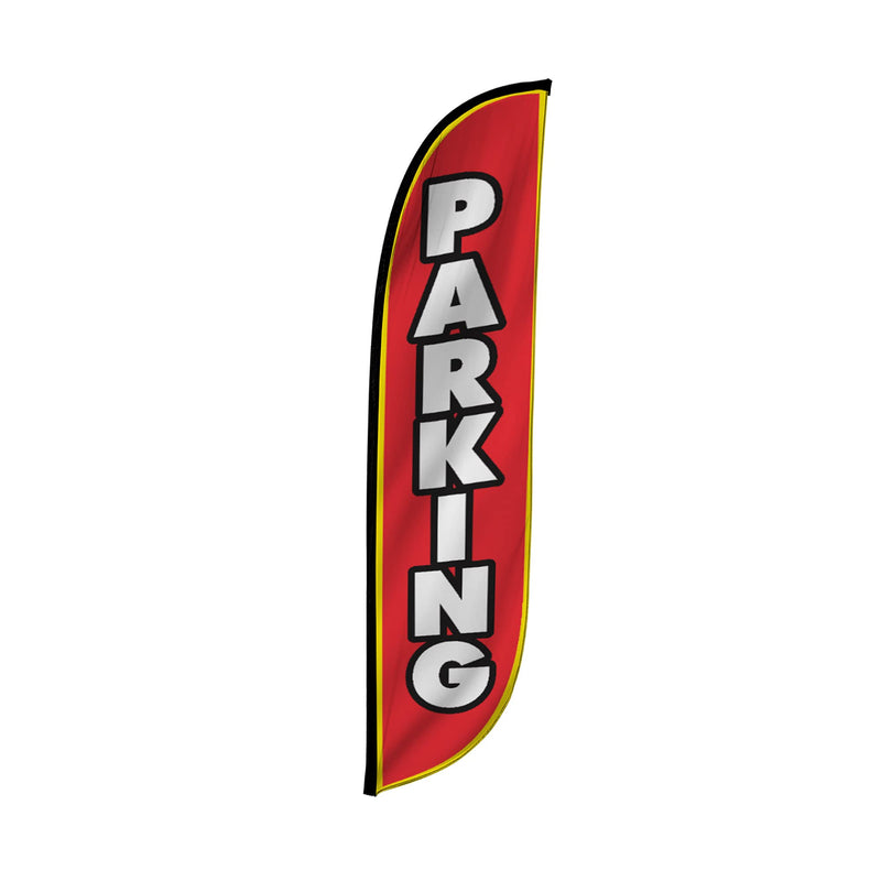 LookOurWay Feather Flag Banner - 12 Feet Tall Advertising Flags for Outside Business and Events Promotion - Swooper Flag Only - Parking (10M1200081)