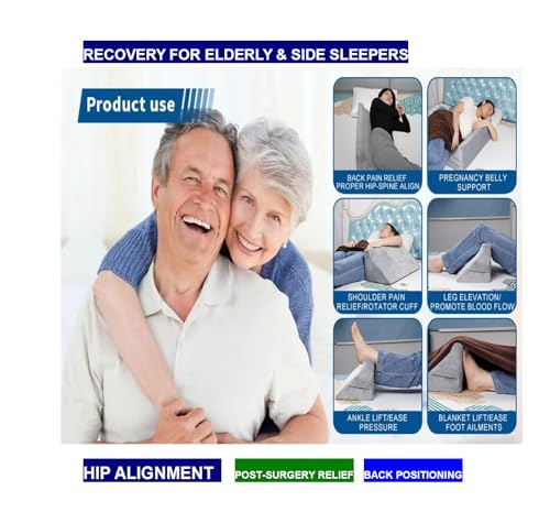 Bed Wedge Pillow for Side Sleeping & Recovery, 23.6" Positioning Support