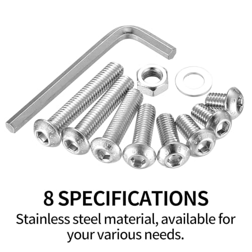 WUJIAQIU 178-piece M6 screw assortment kit with hex button head screws and bolts set