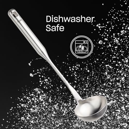 Fissler Essential Soup Ladle, 18/10 Stainless Steel Kitchen Utensil for Soups & Sauces, Ergonomic Handle, Dishwasher Safe