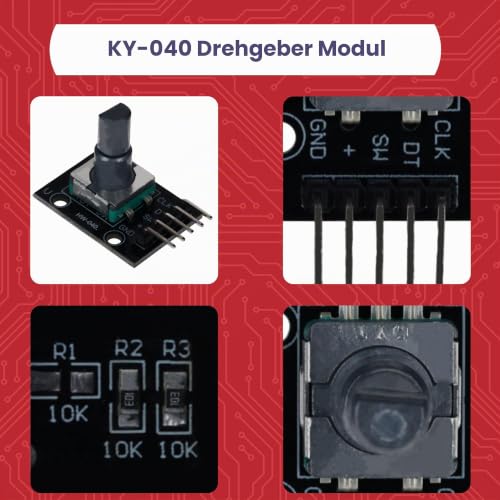 AZDelivery 3 x KY-040 Rotary Encoder, Rotary Encoder, Module Compatible with Arduino, Includes E-Book!
