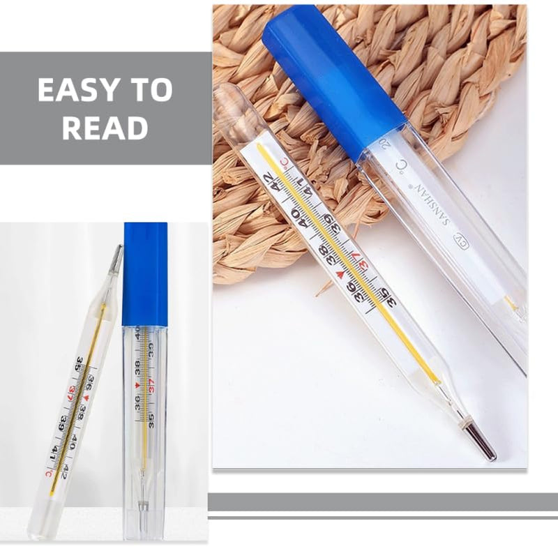 [Australia - AusPower] - Toyvian Oral Temperature for Adults and Kids - Glass Temperature Accurate Easy Reading, Fast Reading Fever Indicator 