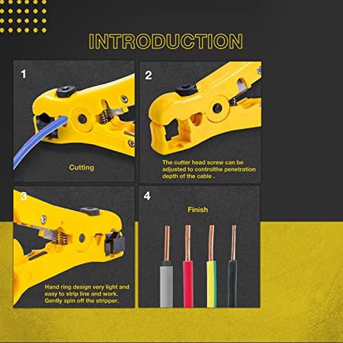 Fstop Labs KOTTO coax cable crimper kit with adjustable compression tool for RG6, RG59, and RG11 cables