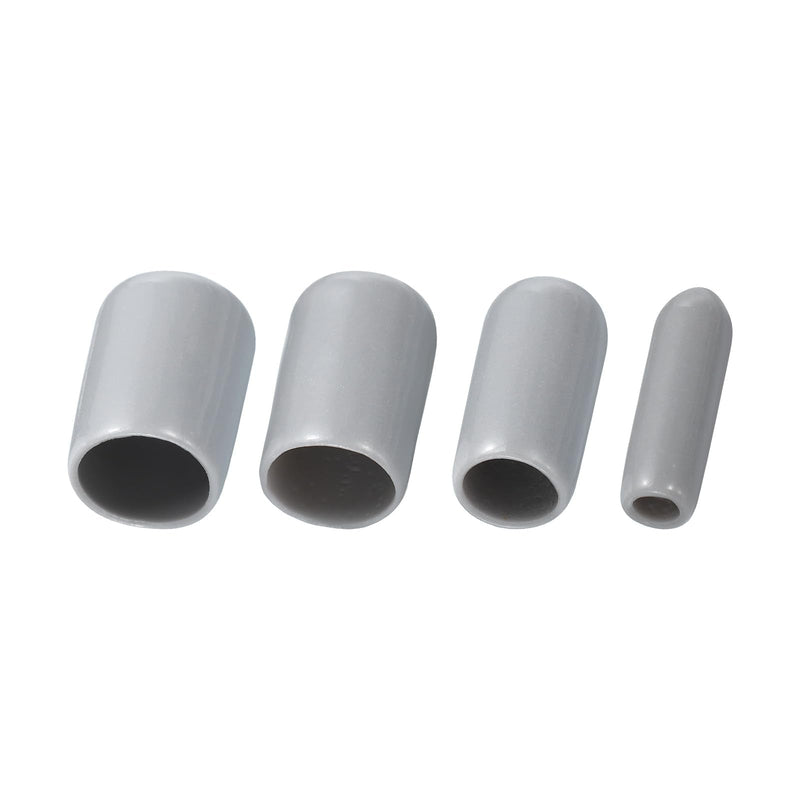 [Australia - AusPower] - uxcell 40pcs Round Rubber End Caps 1/8" 1/4" 3/8" 1/2" Grey Vinyl Cover Screw Thread Protectors Assortment Kit(3mm 6mm 9mm 12mm) 1/8" 1/4" 3/8" 1/2" 40 