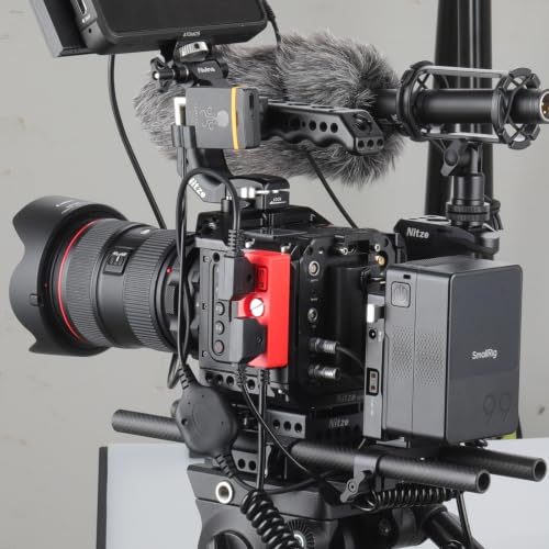 Alvin's Cables Dtap Splitter Cable Dtap Male to 4 Port D Tap Female Splitter Hub Power Coiled Cable for ARRI RED Teradek SmallHD SmallRig V-Mount|Gold-Mount Battery, Red Red Coiled Cable with Screw