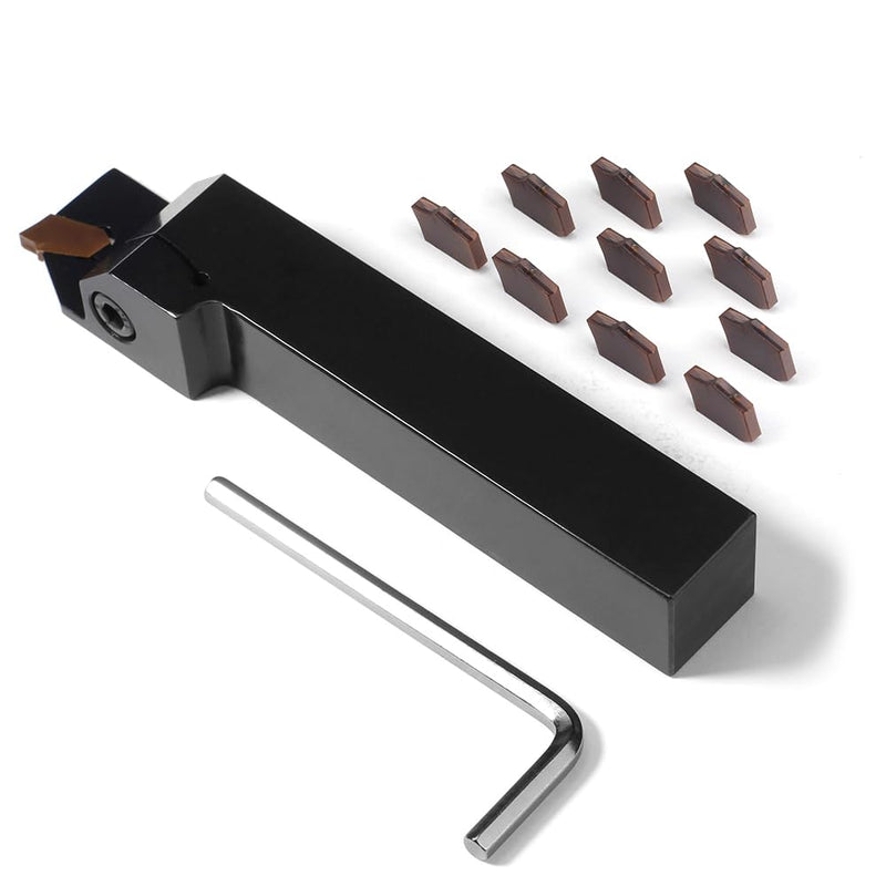[Australia - AusPower] - 3/4"x3/4" Indexable Lathe Grooving Parting Holder QA12R-30 with 10 Pieces Carbide Inserts QC1403 Heavy Duty Right-Hand Lathe Cut Off Tool Carbide Inserts(QA12R-30 with 10 Pieces Inserts) 